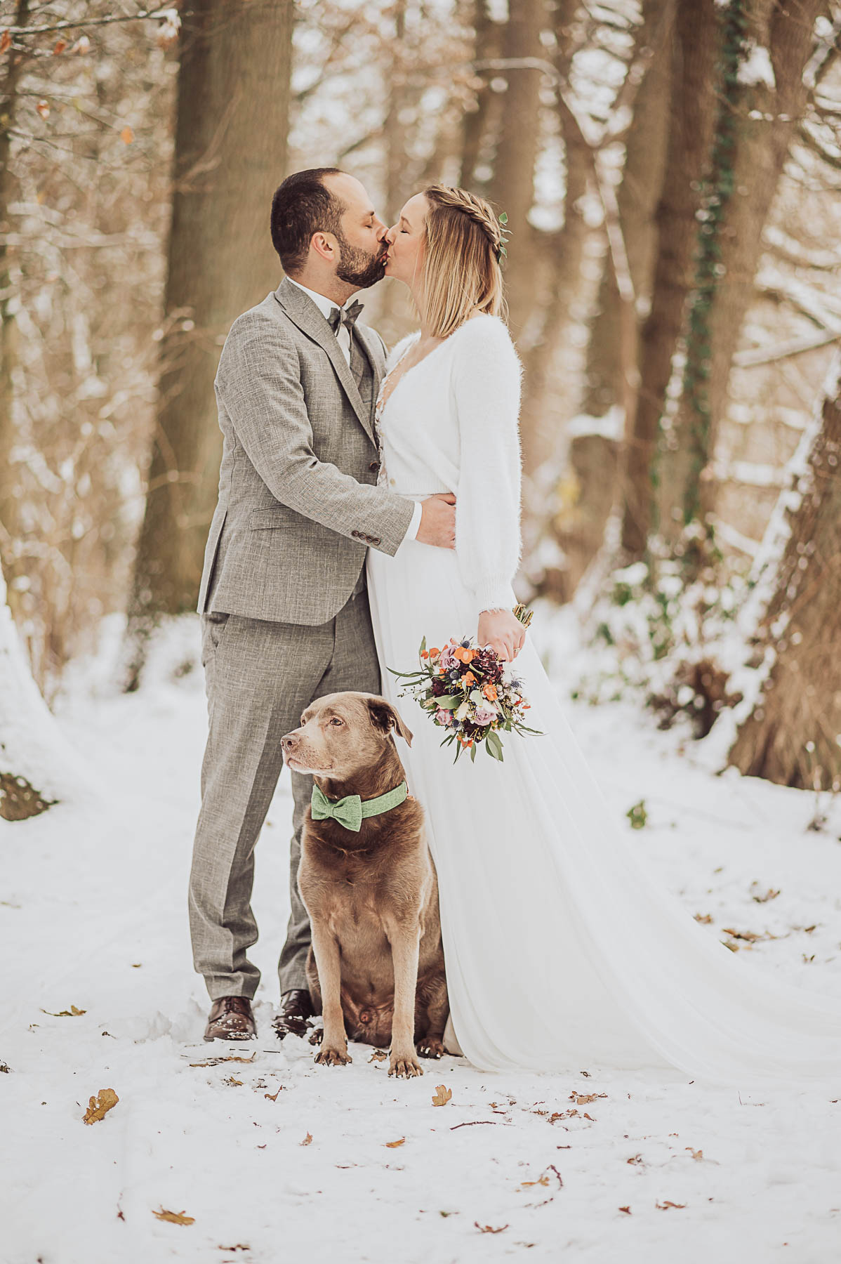 Heiraten mit Hund - Hochzeit im Winter Bokel Mühle