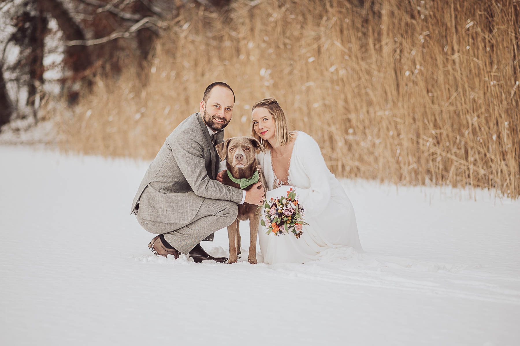Heiraten mit Hund - Hochzeit im Winter Bokel Mühle
