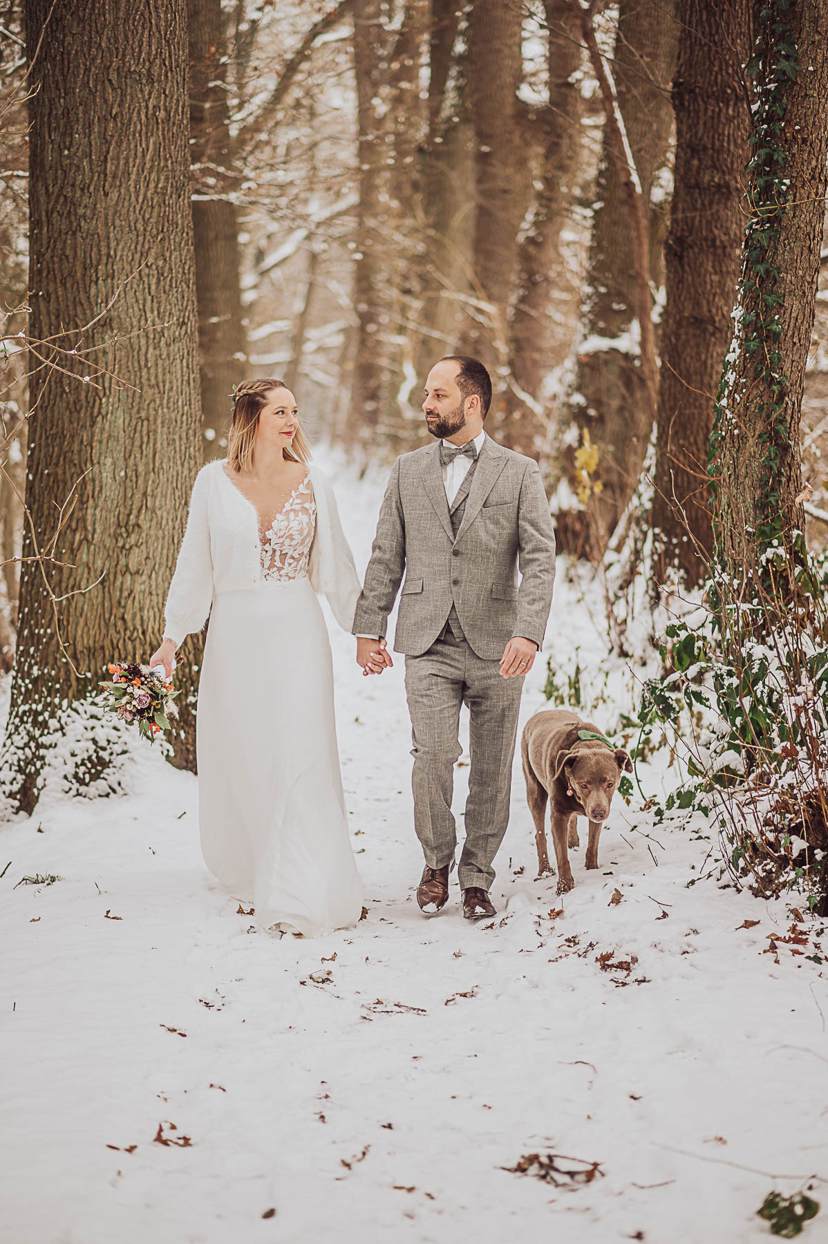 Heiraten mit Hund - Hochzeit im Winter Bokel Mühle
