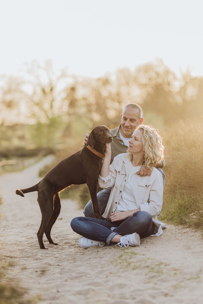 Fotoshooting mit Hund in den Boberger Dünen bei Hamburg