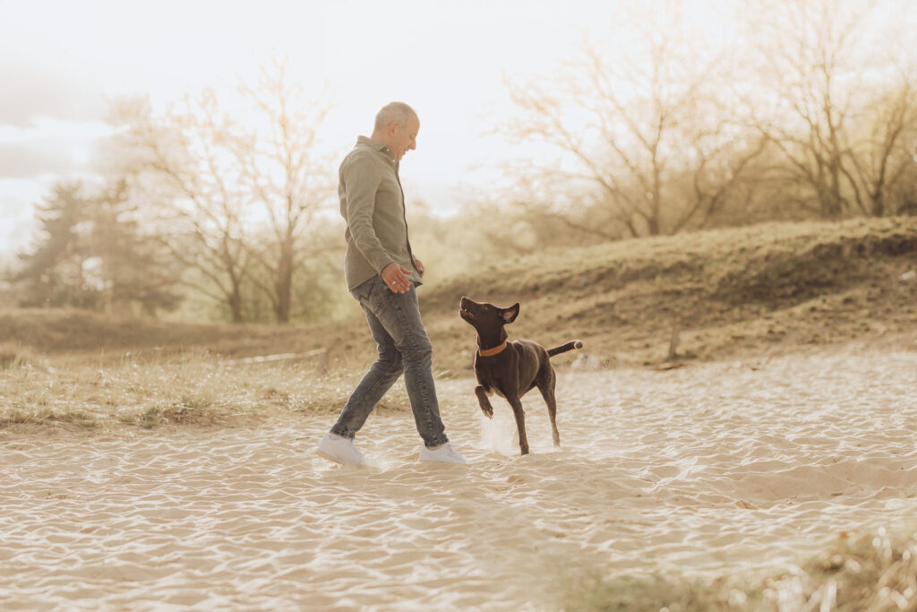 Spaßiges Fotoshooting mit Hund bei Hamburg