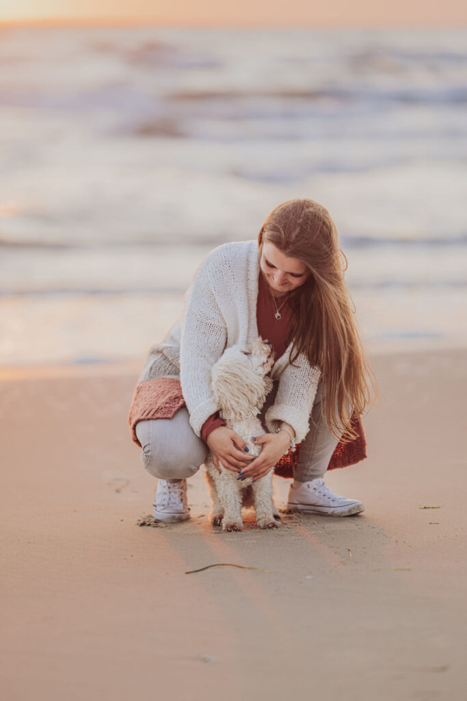 Fotoshooting mit Hund am Strand auf der Insel Rügen