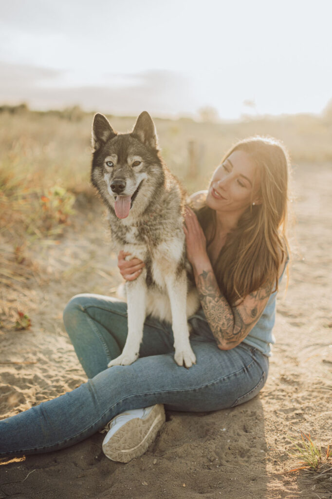 Hundefotograf Kiel – Fotoshooting mit Huskies in Laboe Fotoshooting Hund Laboe – Rudelaufnahmen bei Sonnenaufgang